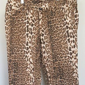 SEVEN7 LUXE Jeans Sz 16 Skinny 5 Pocket Animal Print Straight Leg